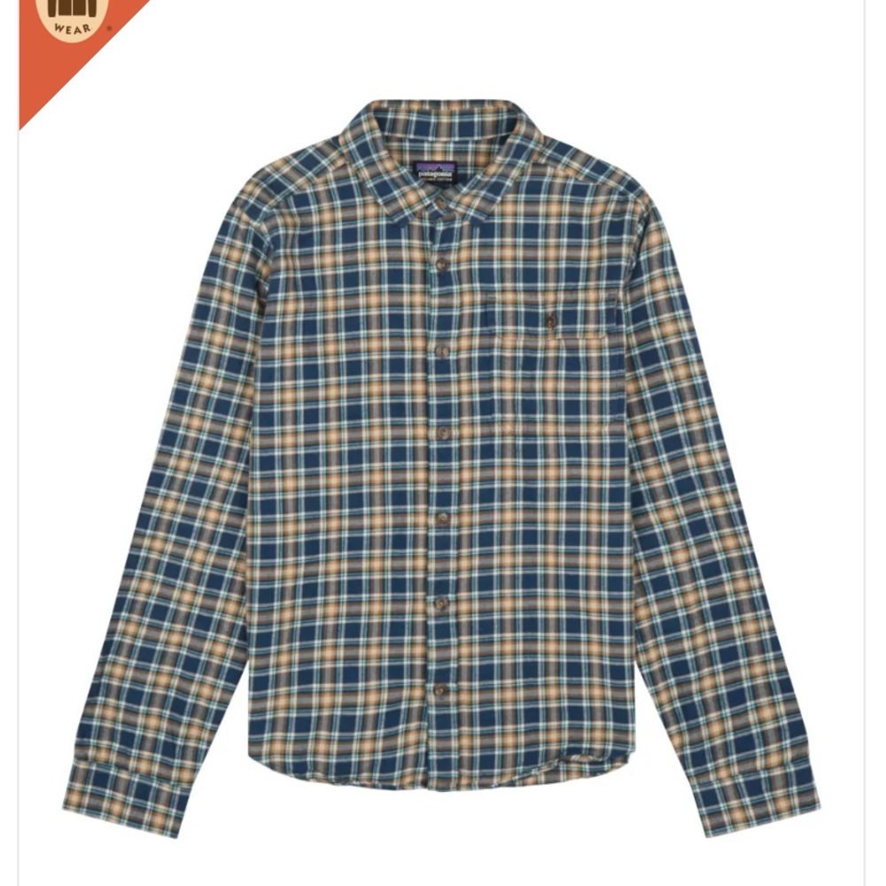 Men's Long-Sleeved Cotton in Conversion Lightweight Fjord Flannel Shirt Large